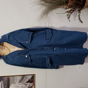 JENNIFER LOPEZ DENIM TRENCH COAT.